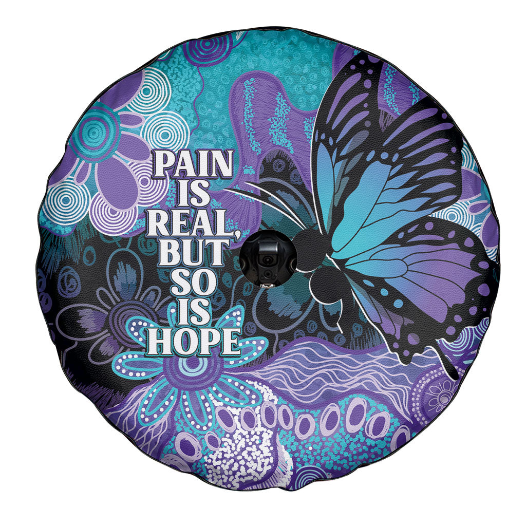 Australia Indigenous Teal Purple Contemporary Aboriginal Art Spare Tire Cover Hope Is Real