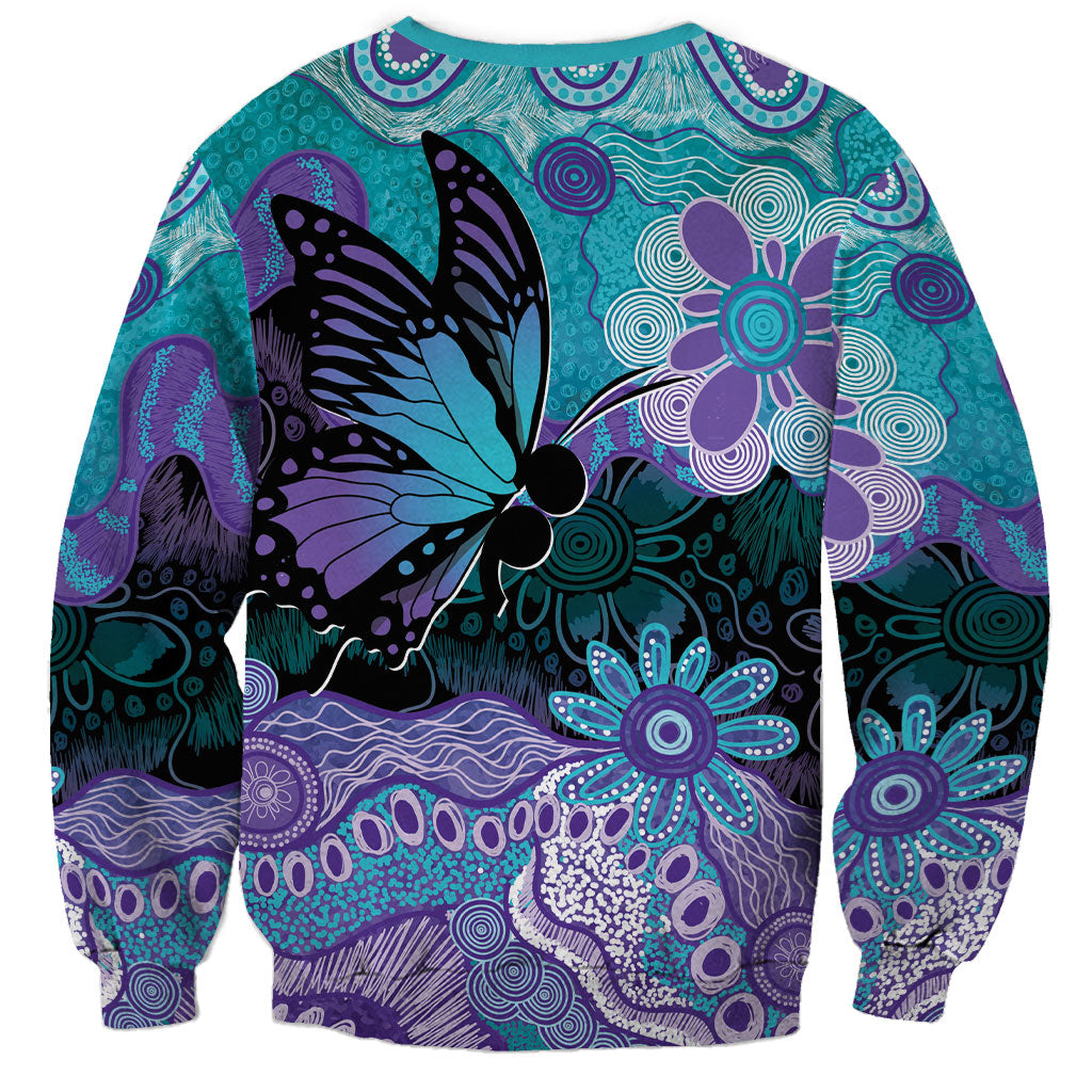 Australia Indigenous Teal Purple Contemporary Aboriginal Art Sweatshirt Hope Is Real