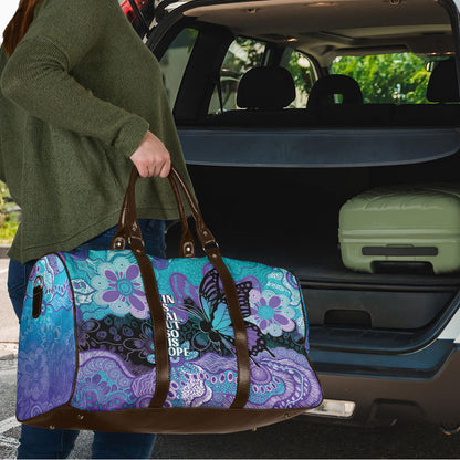 Australia Indigenous Teal Purple Contemporary Aboriginal Art Travel Bag Hope Is Real
