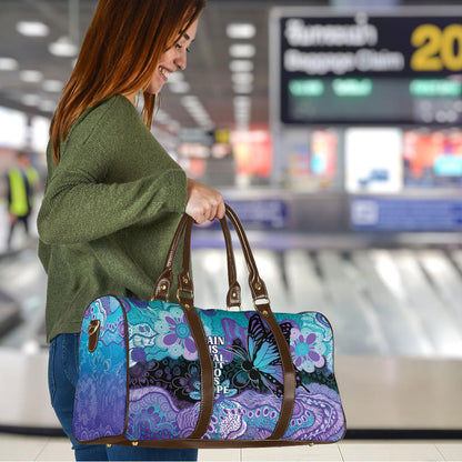 Australia Indigenous Teal Purple Contemporary Aboriginal Art Travel Bag Hope Is Real