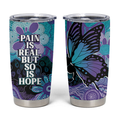 Australia Indigenous Teal Purple Contemporary Aboriginal Art Tumbler Cup Hope Is Real