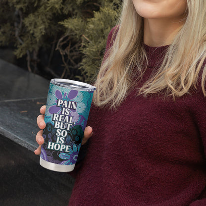 Australia Indigenous Teal Purple Contemporary Aboriginal Art Tumbler Cup Hope Is Real