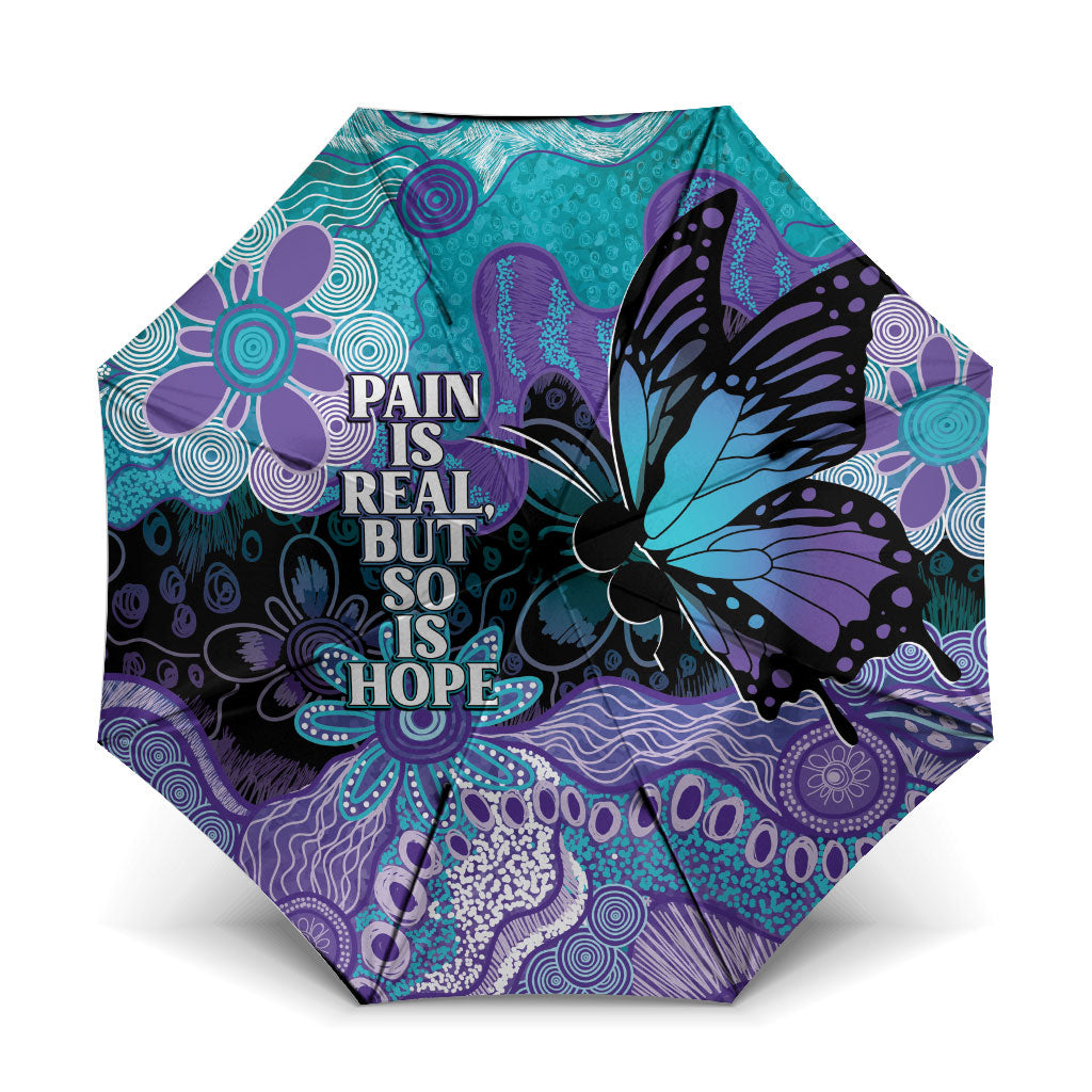 Australia Indigenous Teal Purple Contemporary Aboriginal Art Umbrella Hope Is Real