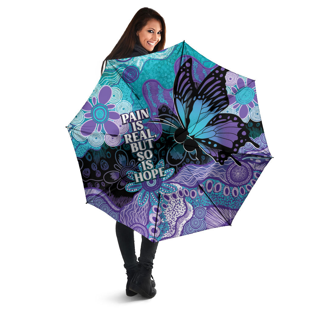 Australia Indigenous Teal Purple Contemporary Aboriginal Art Umbrella Hope Is Real