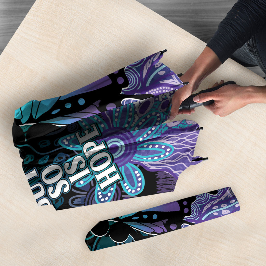 Australia Indigenous Teal Purple Contemporary Aboriginal Art Umbrella Hope Is Real