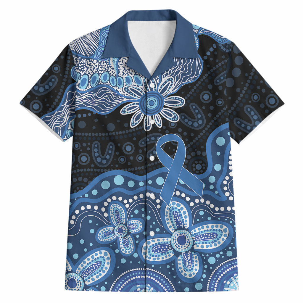 Prostate Cancer Month Aussie Indigenous Hawaiian Shirt Blue Ribbon Aboriginal Arts