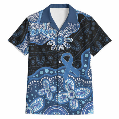 Prostate Cancer Month Aussie Indigenous Hawaiian Shirt Blue Ribbon Aboriginal Arts