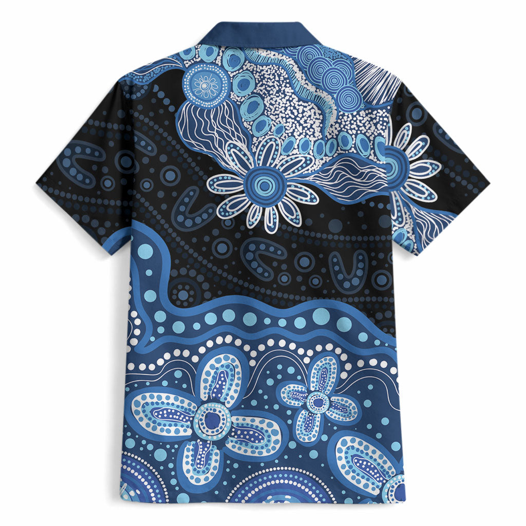 Prostate Cancer Month Aussie Indigenous Hawaiian Shirt Blue Ribbon Aboriginal Arts