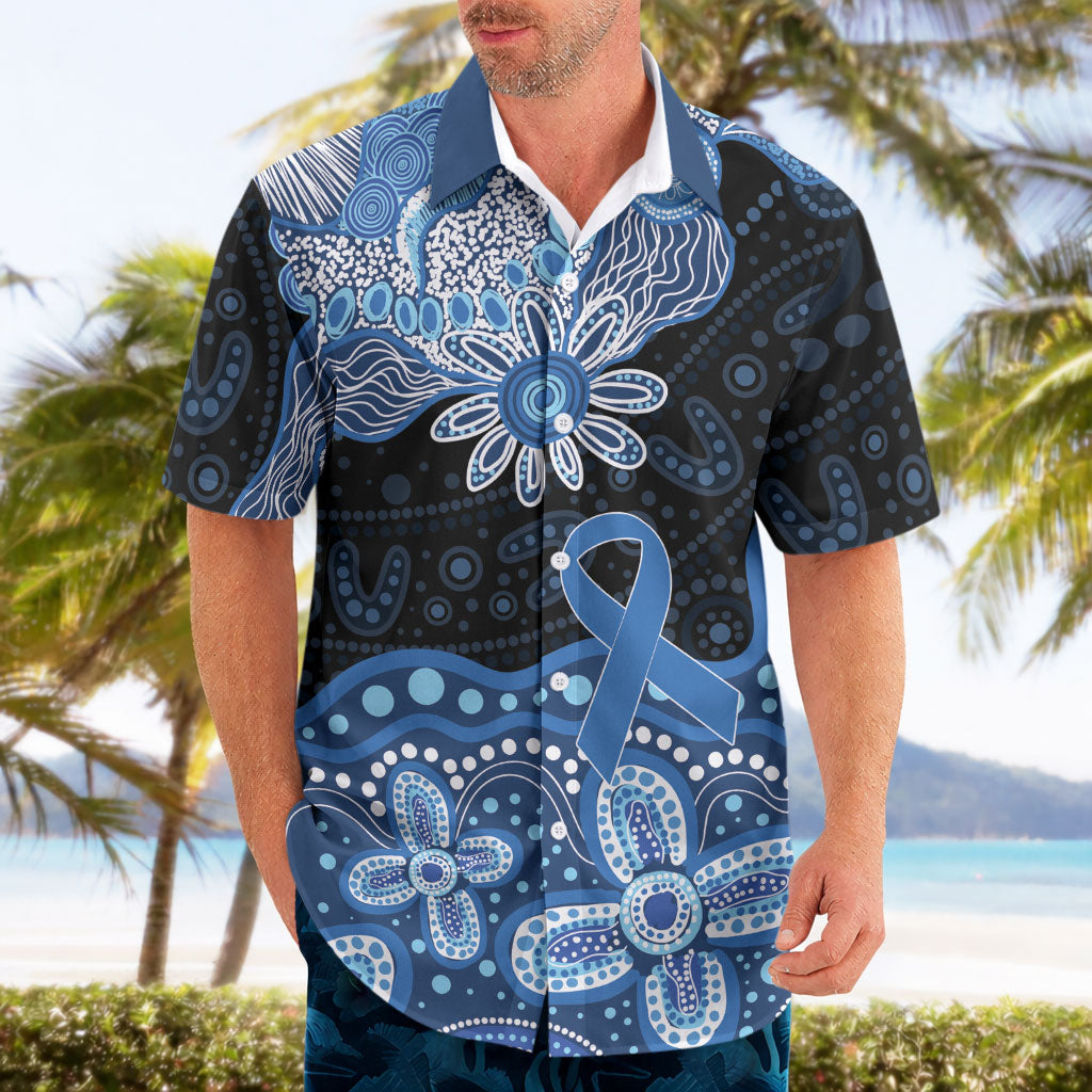 Prostate Cancer Month Aussie Indigenous Hawaiian Shirt Blue Ribbon Aboriginal Arts