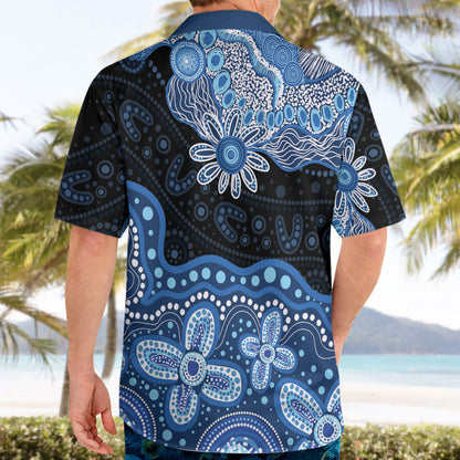 Prostate Cancer Month Aussie Indigenous Hawaiian Shirt Blue Ribbon Aboriginal Arts