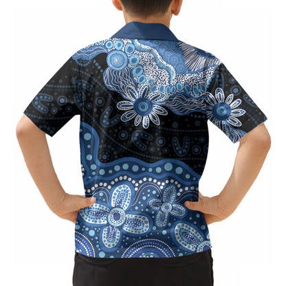 Prostate Cancer Month Aussie Indigenous Hawaiian Shirt Blue Ribbon Aboriginal Arts