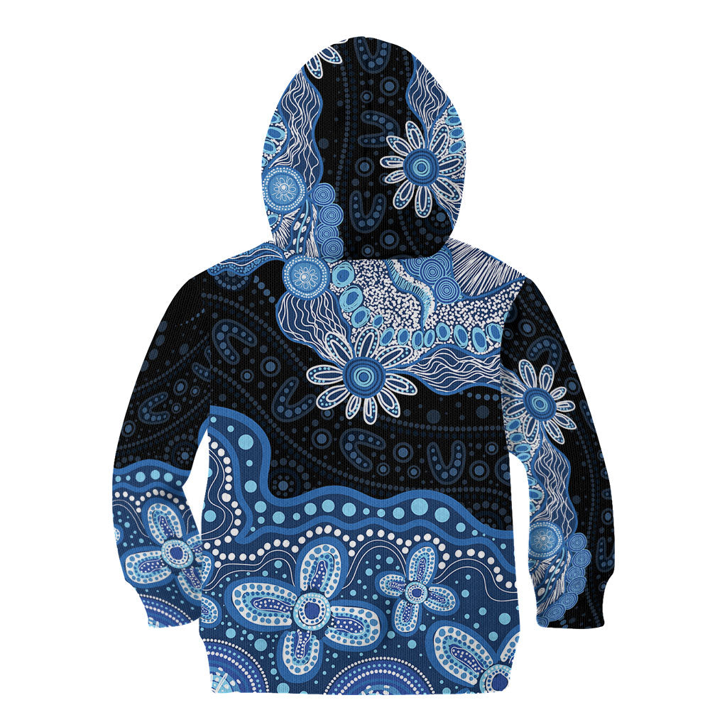 Prostate Cancer Month Aussie Indigenous Kid Hoodie Blue Ribbon Aboriginal Arts