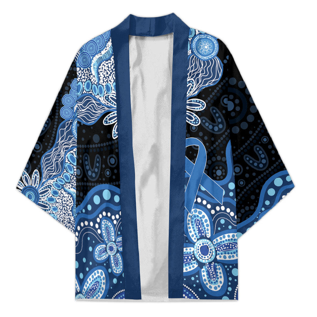 Prostate Cancer Month Aussie Indigenous Kimono Blue Ribbon Aboriginal Arts