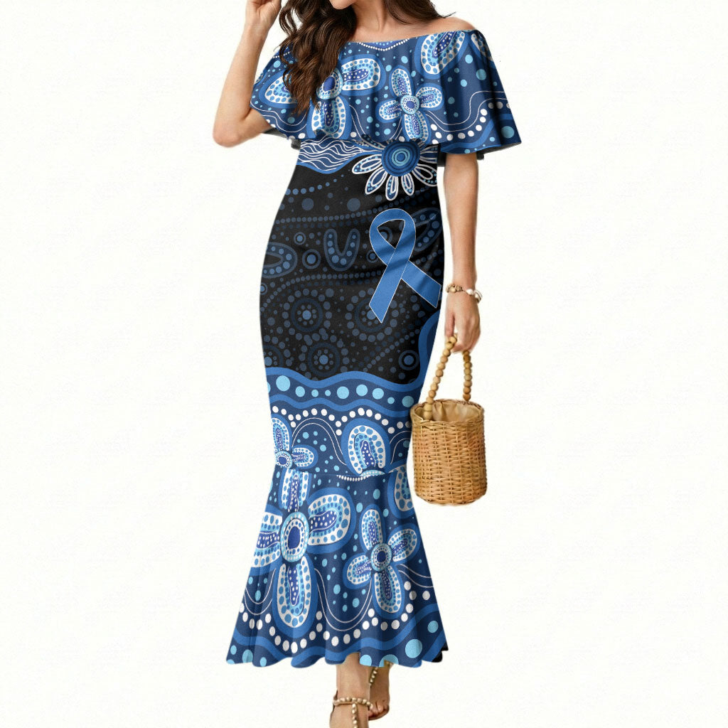 Prostate Cancer Month Aussie Indigenous Mermaid Dress Blue Ribbon Aboriginal Arts