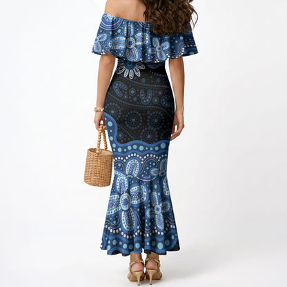 Prostate Cancer Month Aussie Indigenous Mermaid Dress Blue Ribbon Aboriginal Arts
