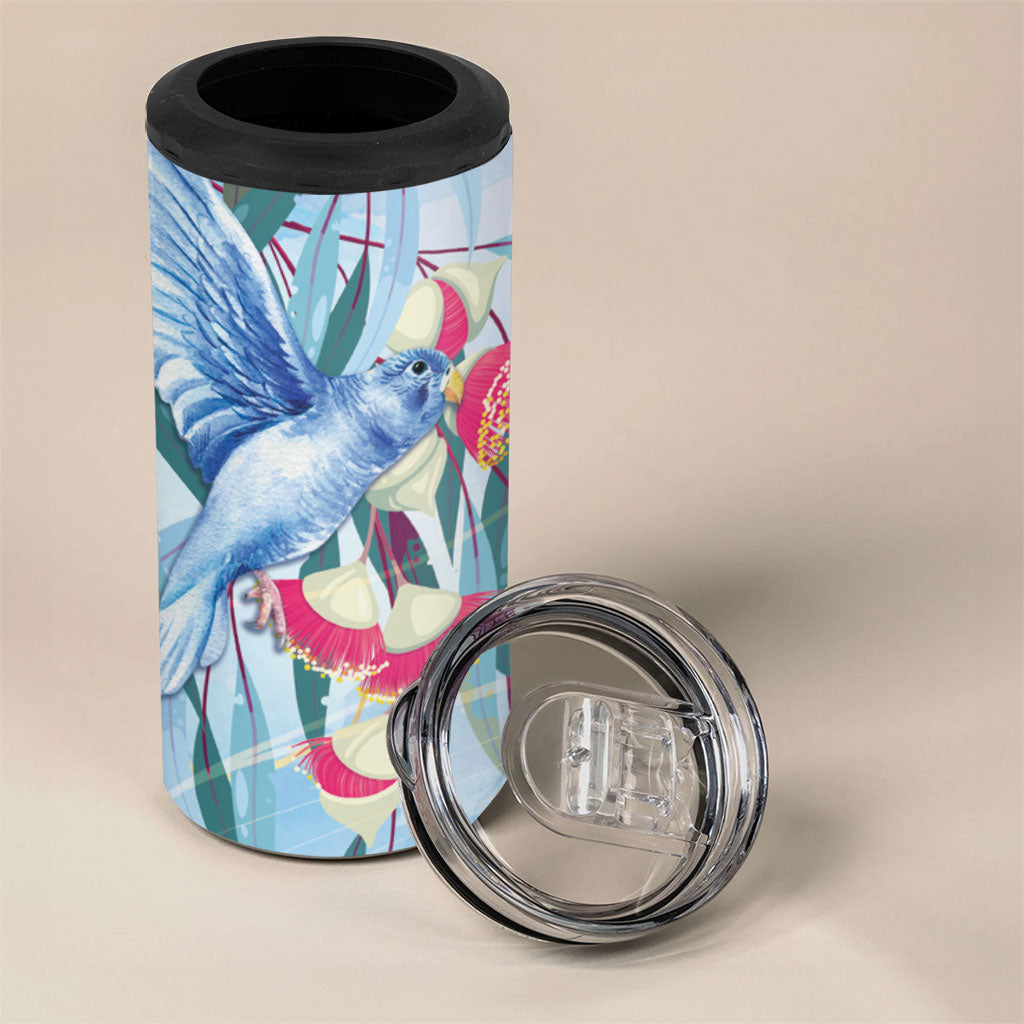 Australia Blue Budgie Marble Glaze 4 in 1 Can Cooler Tumbler Cancer Prevention