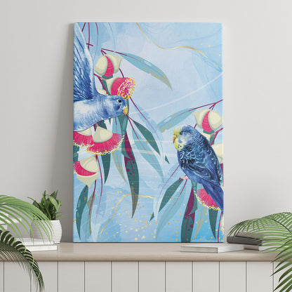 Australia Blue Budgie Marble Glaze Canvas Wall Art Cancer Prevention