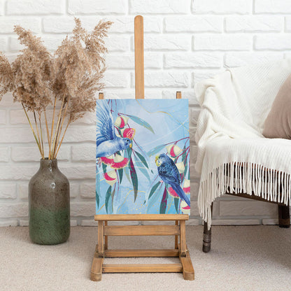 Australia Blue Budgie Marble Glaze Canvas Wall Art Cancer Prevention