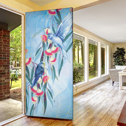 Australia Blue Budgie Marble Glaze Door Cover Cancer Prevention