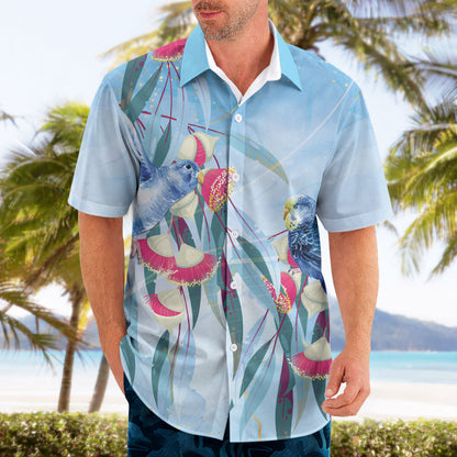 Australia Blue Budgie Marble Glaze Hawaiian Shirt Cancer Prevention