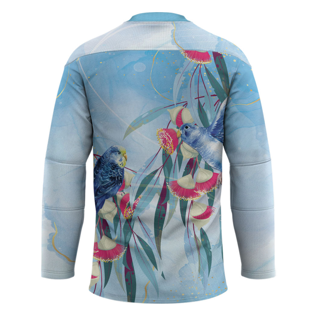 Australia Blue Budgie Marble Glaze Hockey Jersey Cancer Prevention
