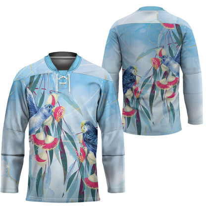 Australia Blue Budgie Marble Glaze Hockey Jersey Cancer Prevention