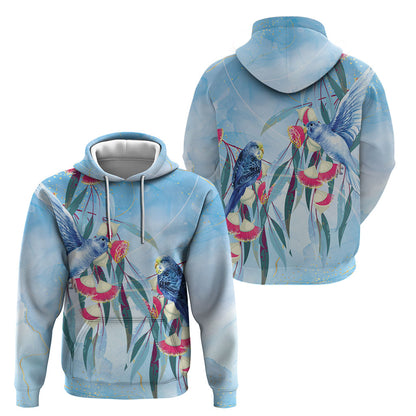 Australia Blue Budgie Marble Glaze Hoodie Cancer Prevention