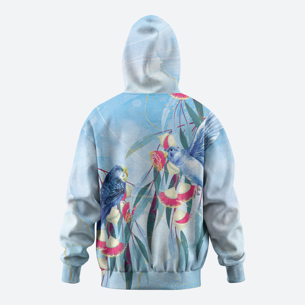 Australia Blue Budgie Marble Glaze Hoodie Cancer Prevention