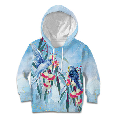 Australia Blue Budgie Marble Glaze Kid Hoodie Cancer Prevention