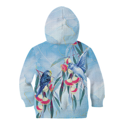 Australia Blue Budgie Marble Glaze Kid Hoodie Cancer Prevention