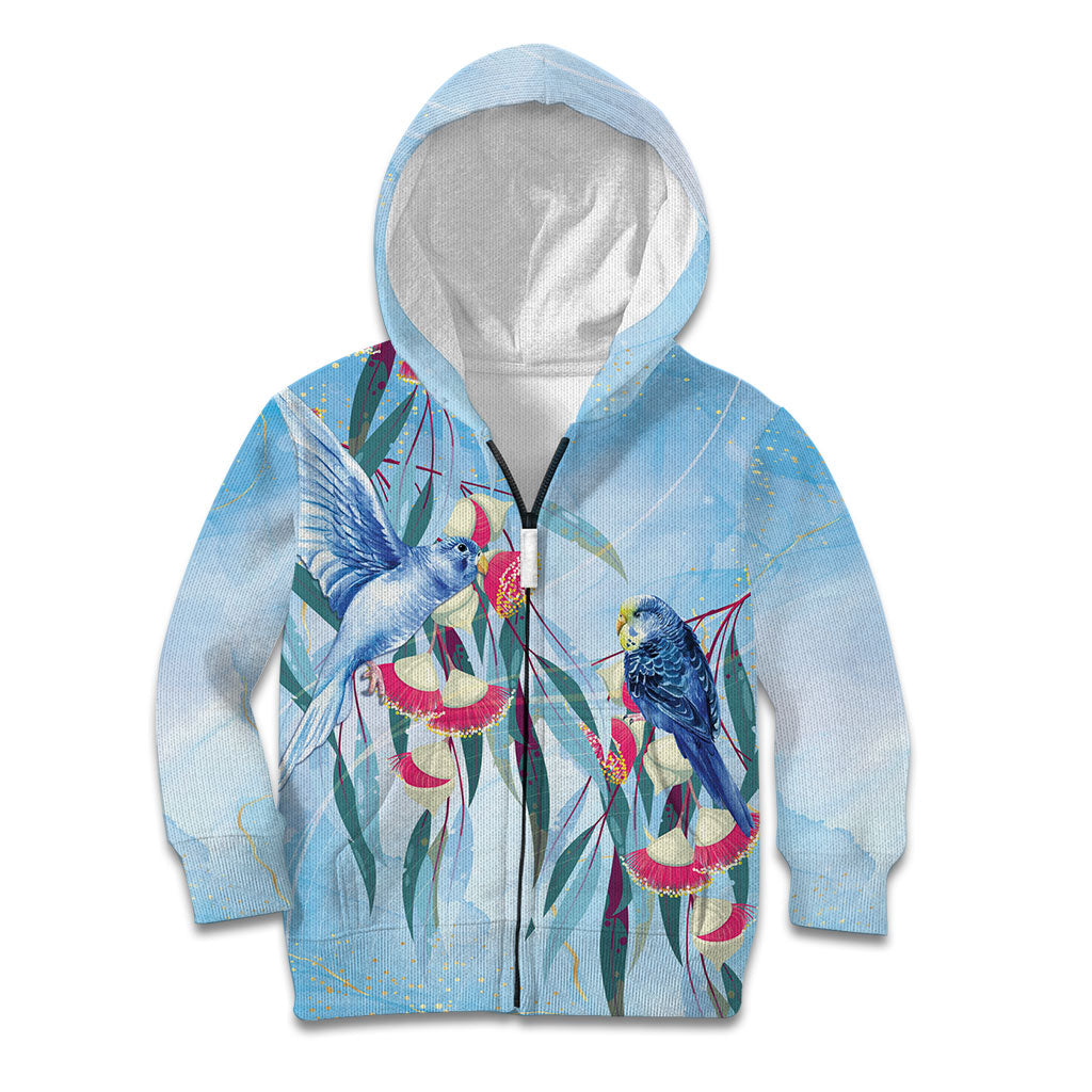 Australia Blue Budgie Marble Glaze Kid Hoodie Cancer Prevention