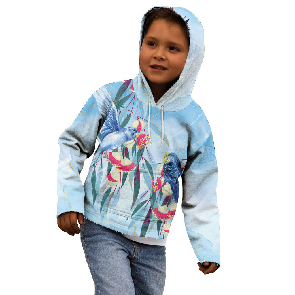 Australia Blue Budgie Marble Glaze Kid Hoodie Cancer Prevention
