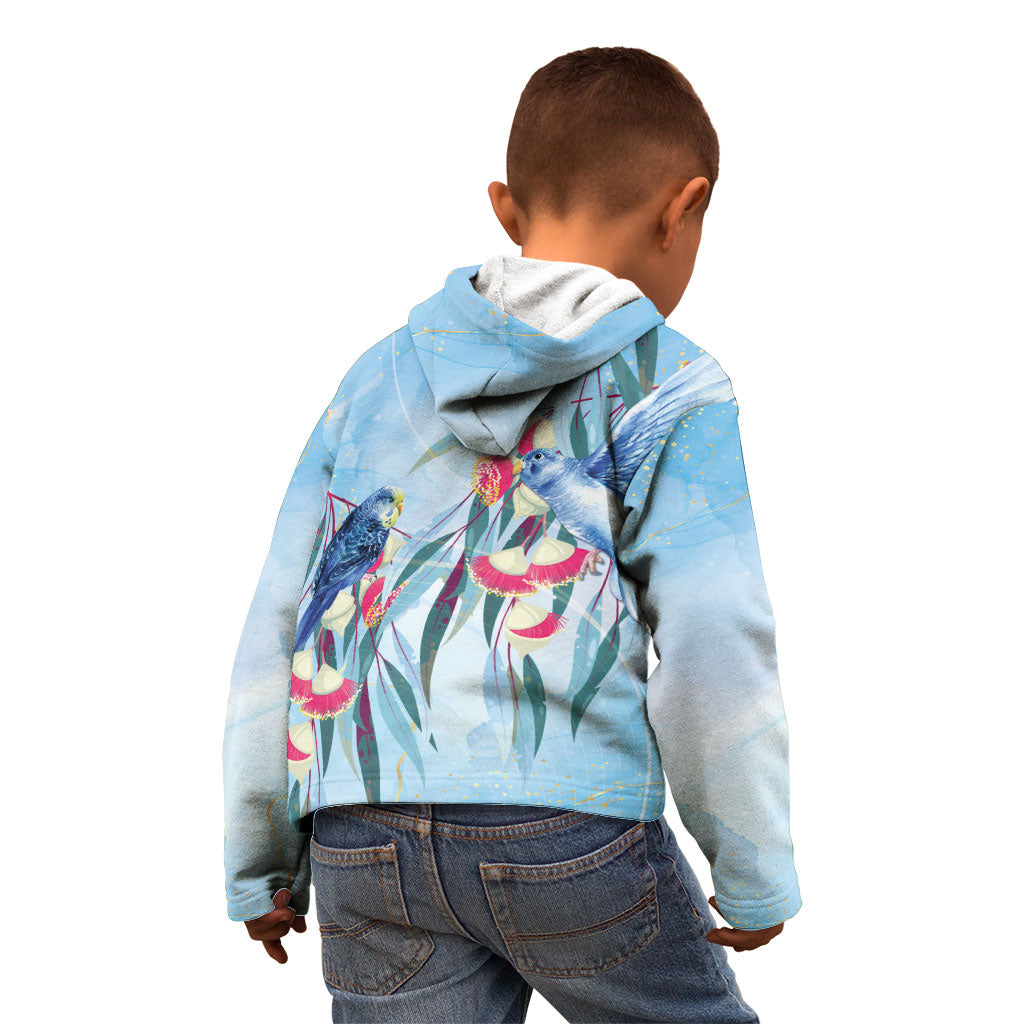 Australia Blue Budgie Marble Glaze Kid Hoodie Cancer Prevention