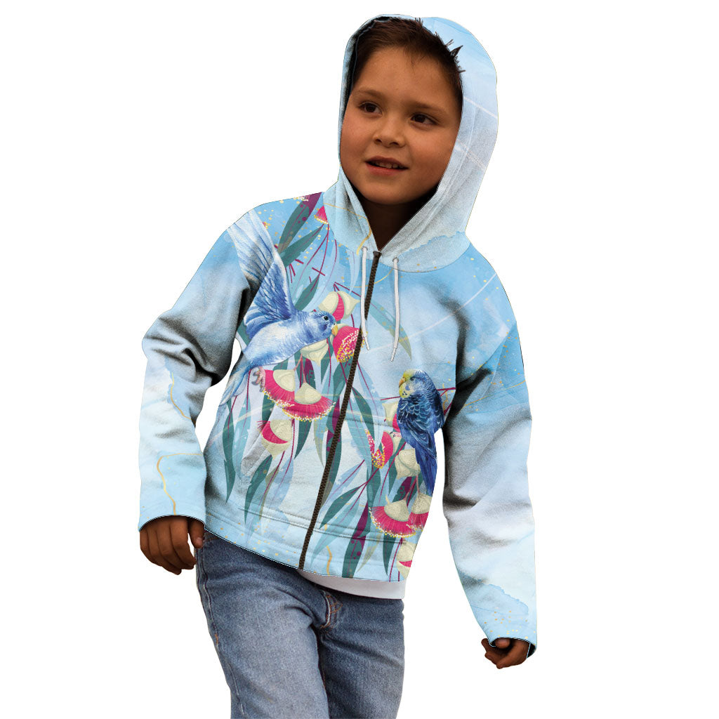 Australia Blue Budgie Marble Glaze Kid Hoodie Cancer Prevention