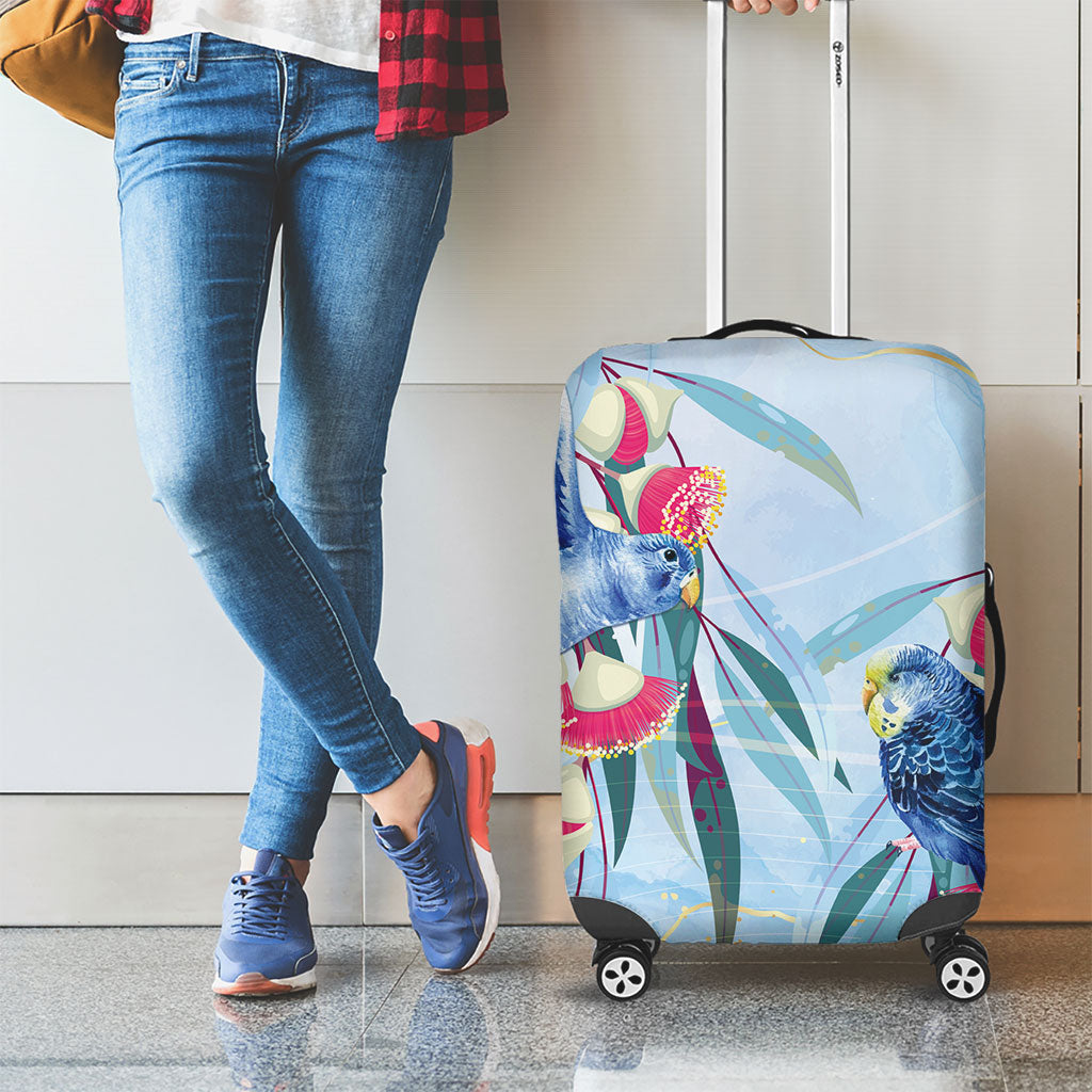 Australia Blue Budgie Marble Glaze Luggage Cover Cancer Prevention
