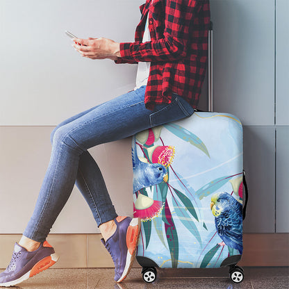 Australia Blue Budgie Marble Glaze Luggage Cover Cancer Prevention