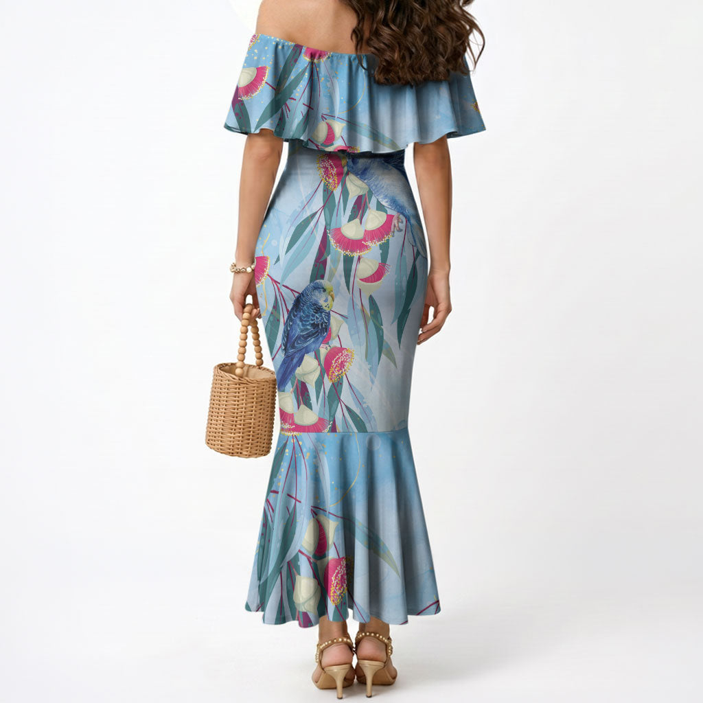 Australia Blue Budgie Marble Glaze Mermaid Dress Cancer Prevention