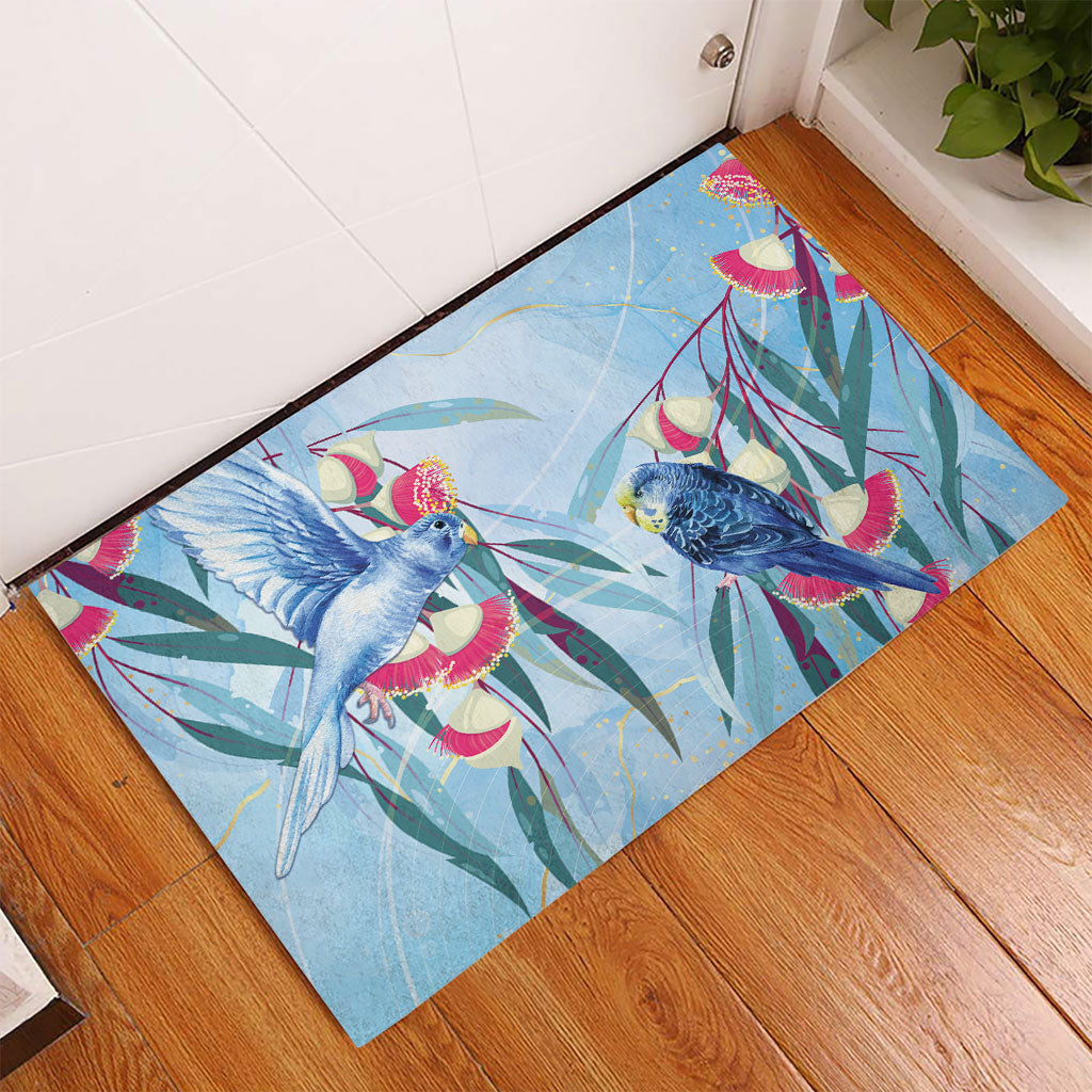 Australia Blue Budgie Marble Glaze Rubber Doormat Cancer Prevention