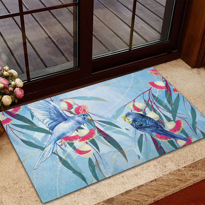 Australia Blue Budgie Marble Glaze Rubber Doormat Cancer Prevention