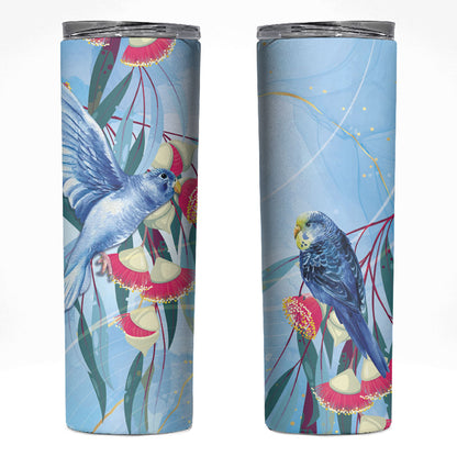 Australia Blue Budgie Marble Glaze Skinny Tumbler Cancer Prevention