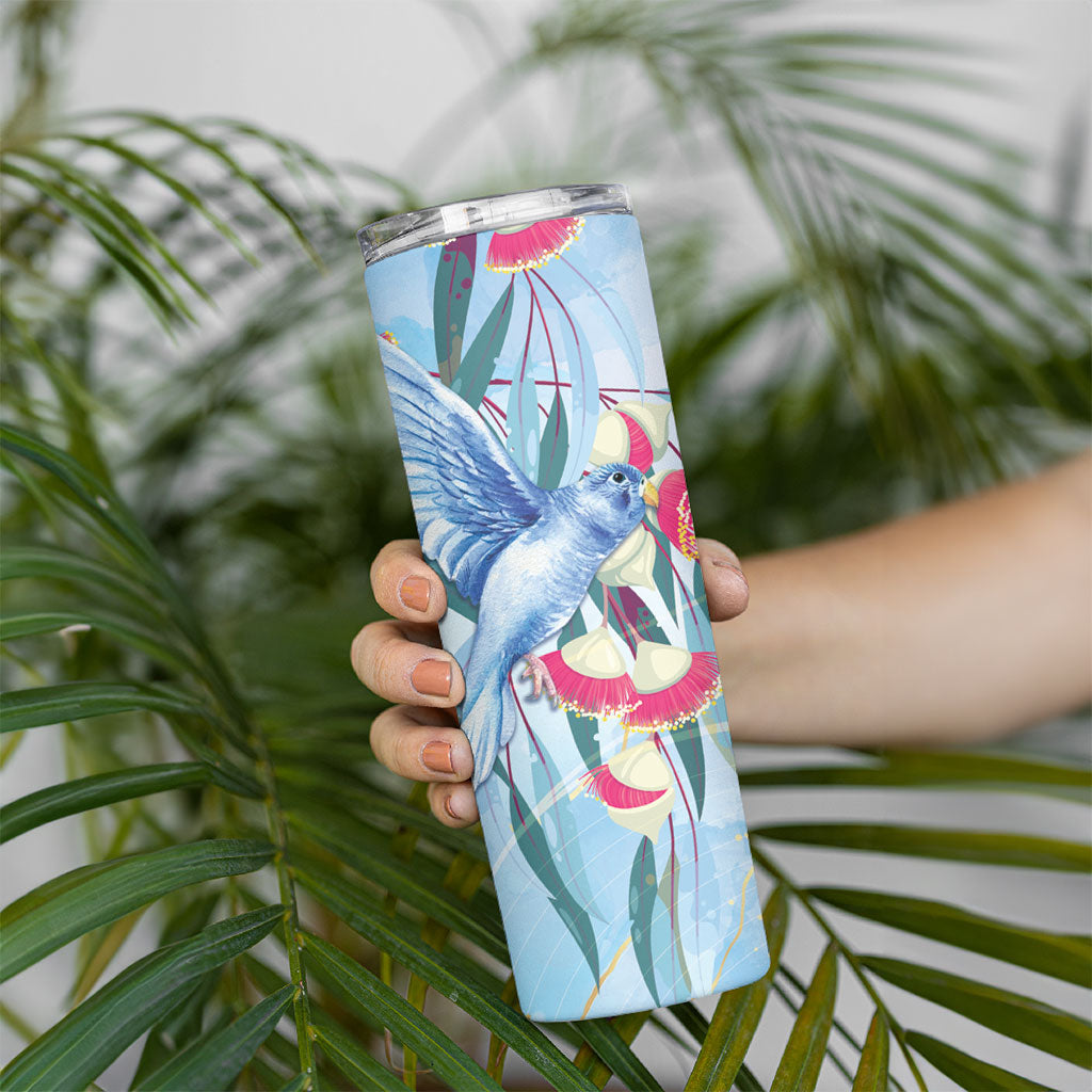 Australia Blue Budgie Marble Glaze Skinny Tumbler Cancer Prevention