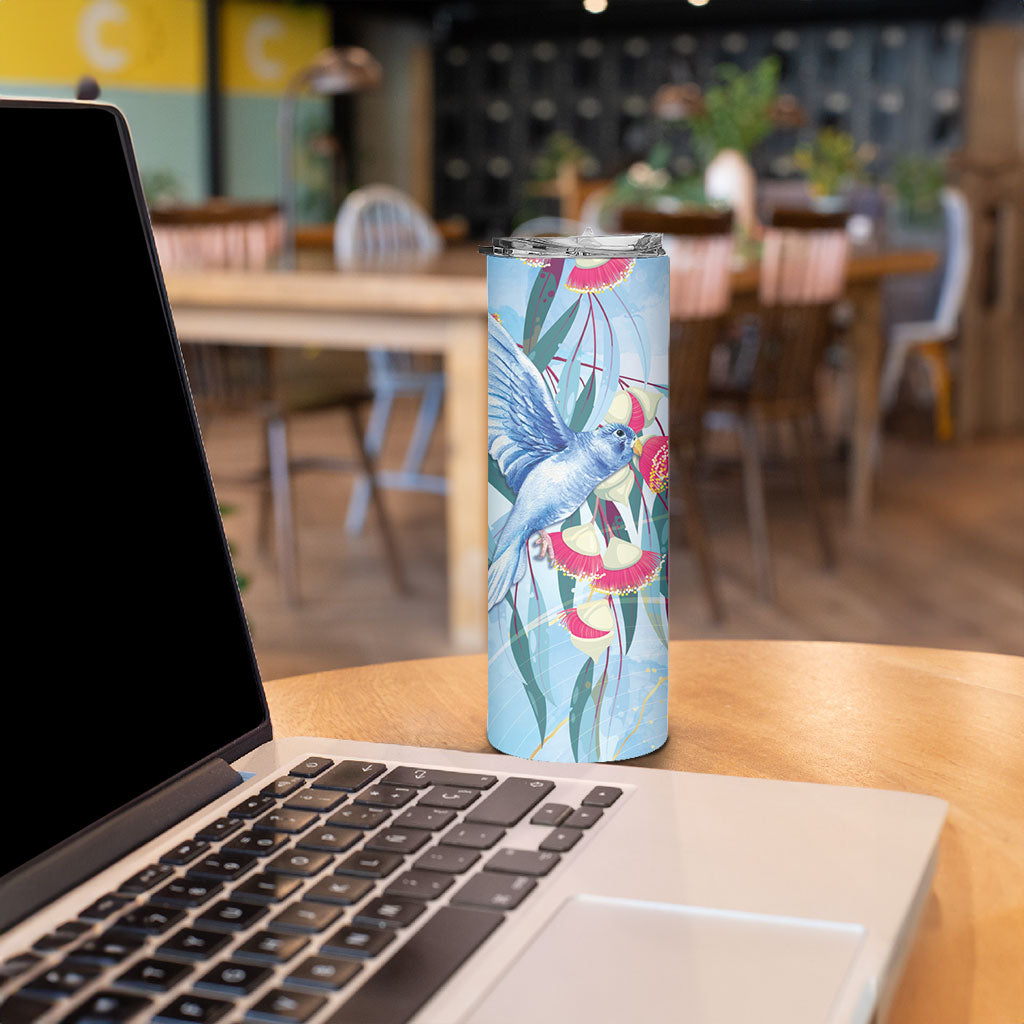 Australia Blue Budgie Marble Glaze Skinny Tumbler Cancer Prevention