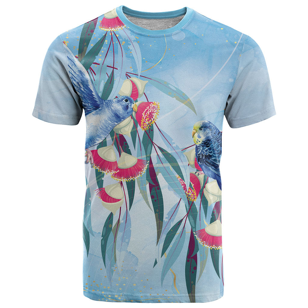 Australia Blue Budgie Marble Glaze T Shirt Cancer Prevention