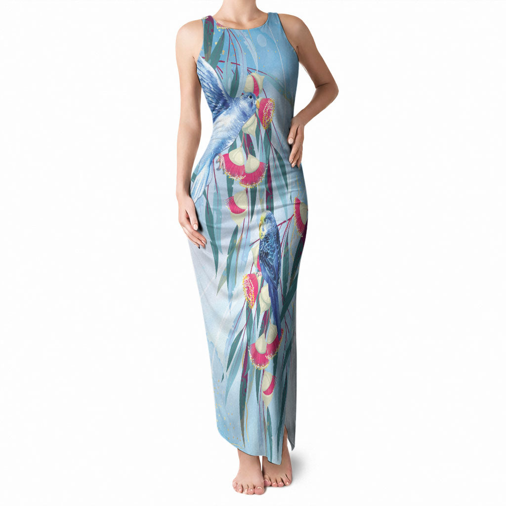 Australia Blue Budgie Marble Glaze Tank Maxi Dress Cancer Prevention