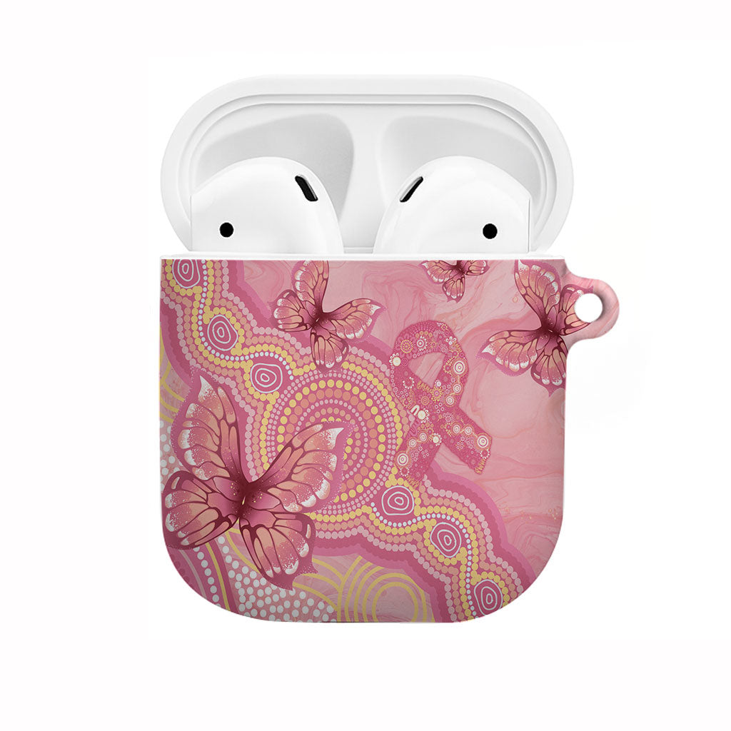 Dreamy Butterfly Collar Australia Breast Cancer Pink AirPods Case Indigenous Art