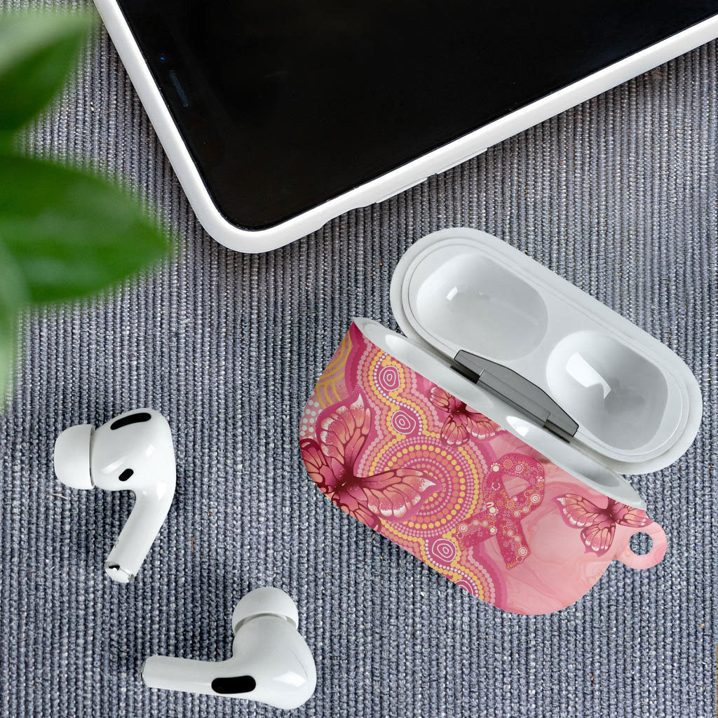 Dreamy Butterfly Collar Australia Breast Cancer Pink AirPods Case Indigenous Art
