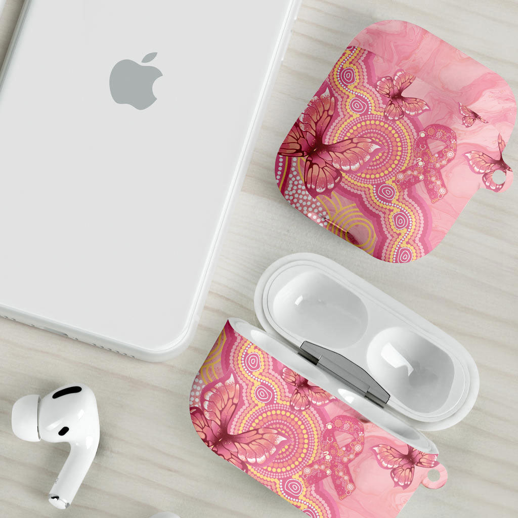 Dreamy Butterfly Collar Australia Breast Cancer Pink AirPods Case Indigenous Art