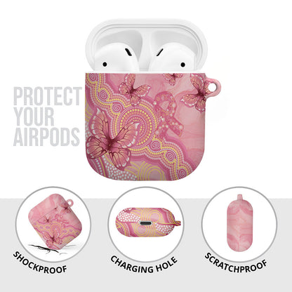 Dreamy Butterfly Collar Australia Breast Cancer Pink AirPods Case Indigenous Art