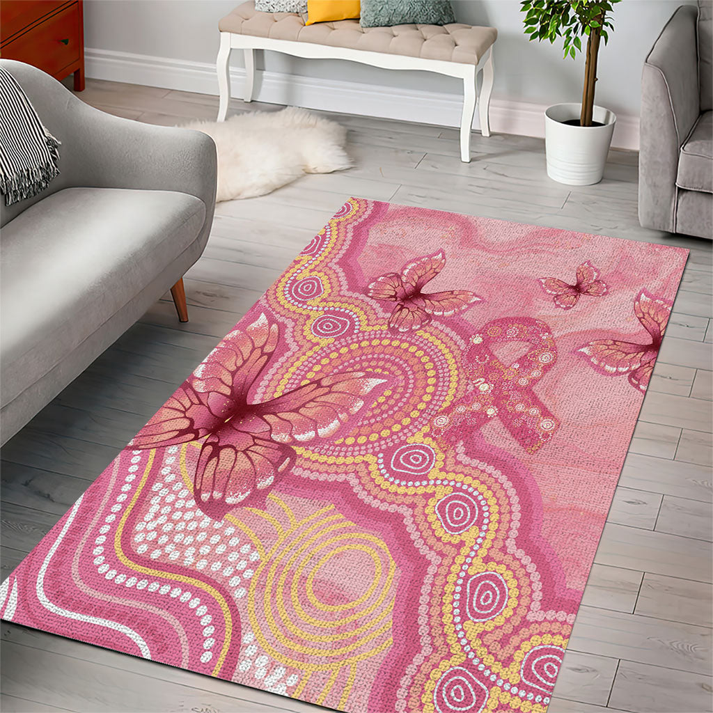 Dreamy Butterfly Collar Australia Breast Cancer Pink Area Rug Indigenous Art