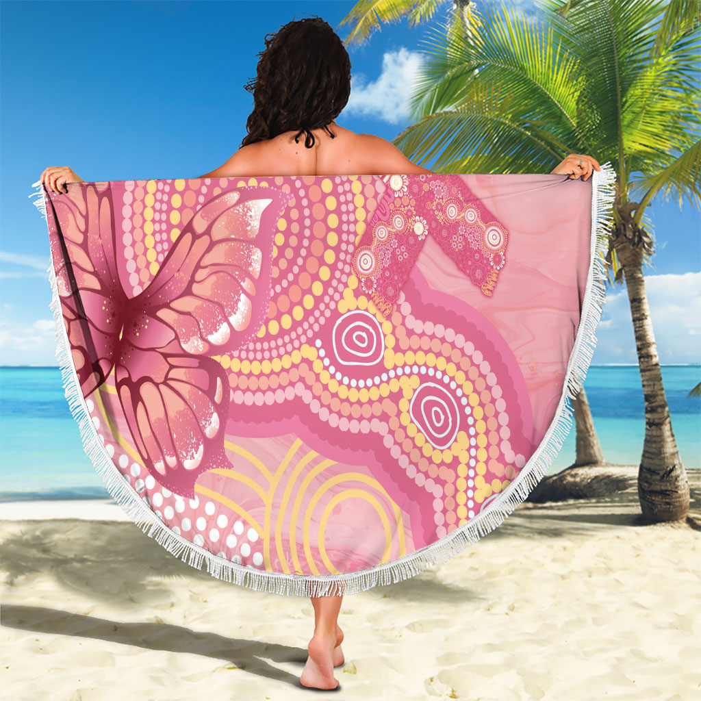 Dreamy Butterfly Collar Australia Breast Cancer Pink Beach Blanket Indigenous Art